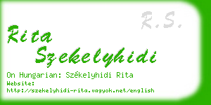 rita szekelyhidi business card